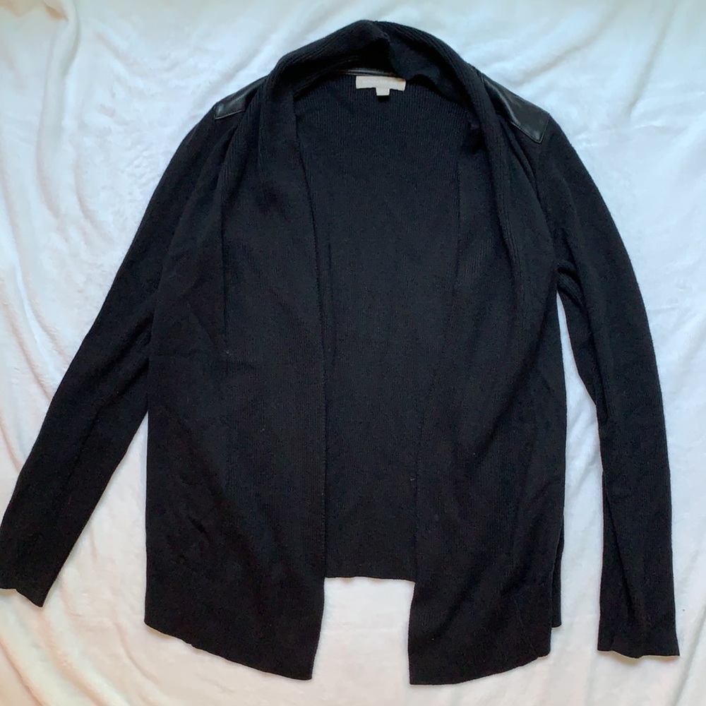 BANANA REPUBLIC Leather Detail Open Cardigan